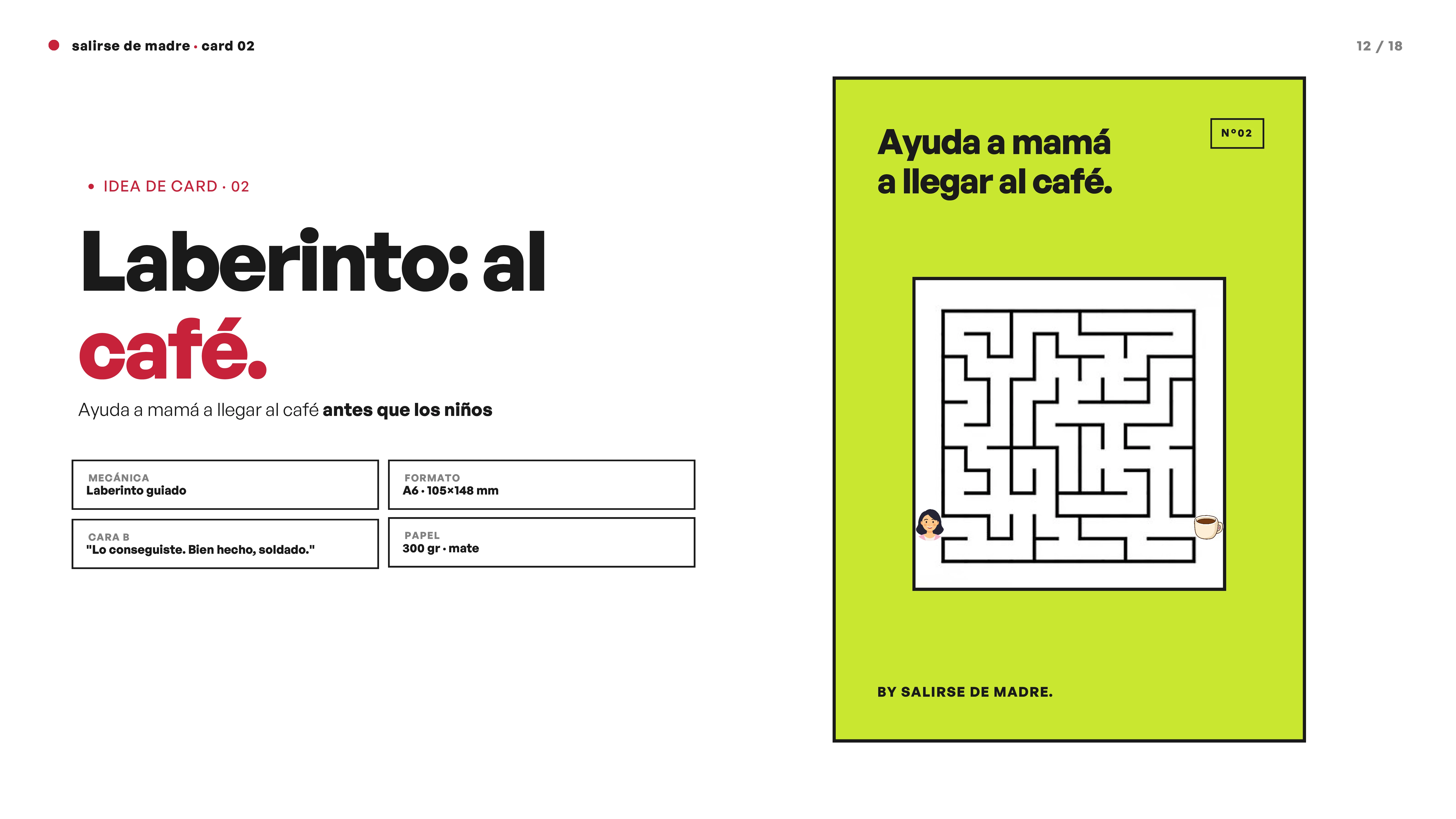 Card laberinto al café